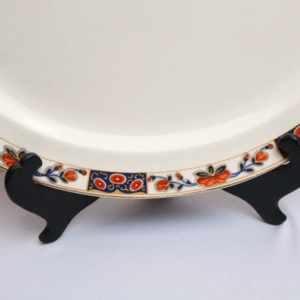 Antique Oval Serving Platter Floral Trim Made in England